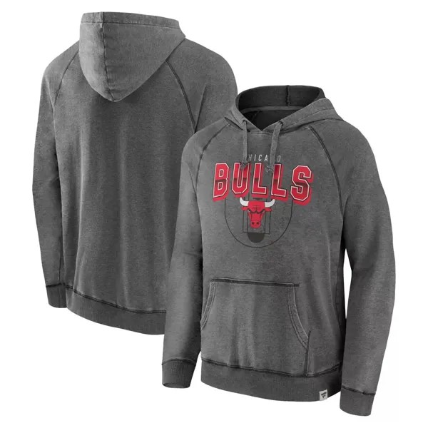 Мужской фирменный серый пуловер с капюшоном Chicago Bulls Acquisition True Classics Vintage Snow Wash Fanatics