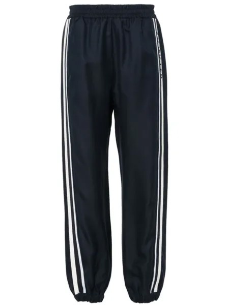 Moncler спортивные брюки с вышитым логотипом, синий