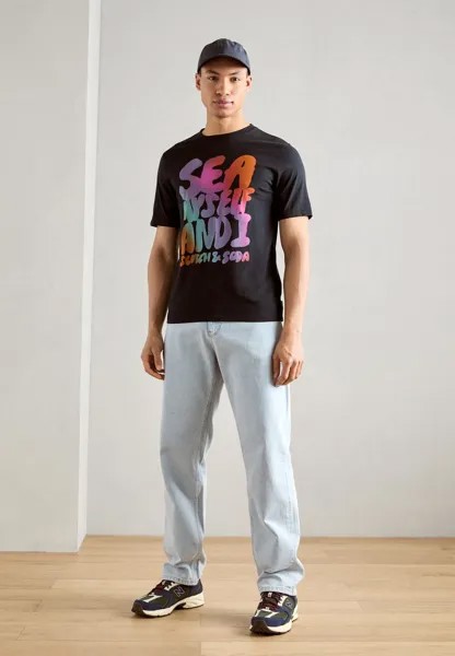 Футболка с принтом Front Artwork Scotch & Soda, черная
