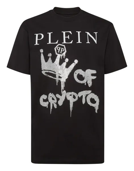Футболка с круглым вырезом SS с кристаллами Philipp Plein, цвет Black / White