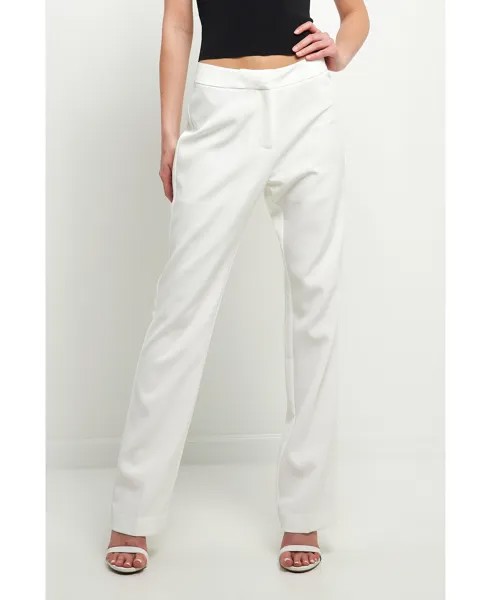 Женские длинные брюки с низкой посадкой endless rose, белый