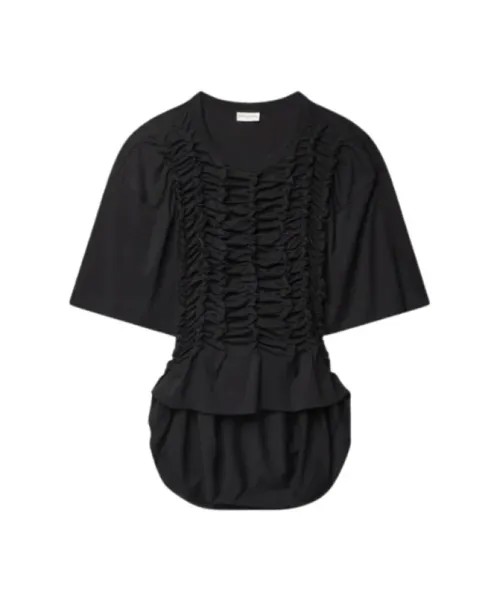 Футболка с рюшами Dries Van Noten, черный