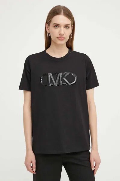 Хлопковая футболка Michael Michael Kors, черный