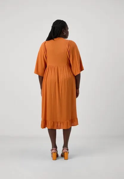 Летнее платье CARELEANOR LIFE DRESS ONLY Carmakoma, темно-красный