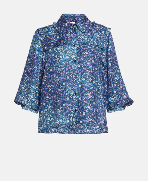 Шелковая блузка Sandro, цвет Slate Blue