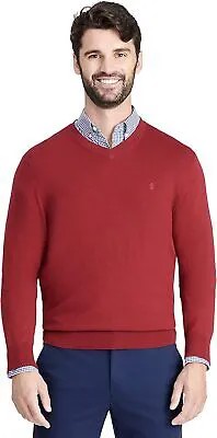 IZOD мужской однотонный пуловер 12 калибра Big and Tall Premium Essentials с v-образным вырезом