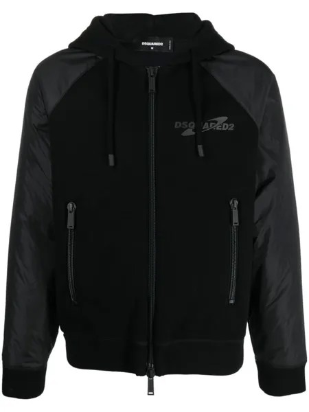 Dsquared2 logo-print hooded jacket, черный