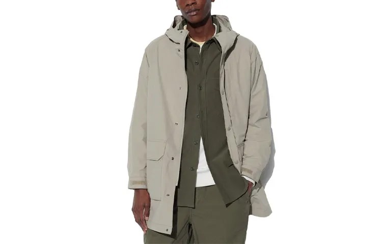 Пальто-тренч унисекс Uniqlo, темно-бежевый