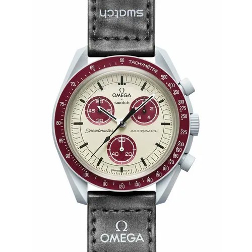 Наручные часы swatch SO33M101, серый, бордовый