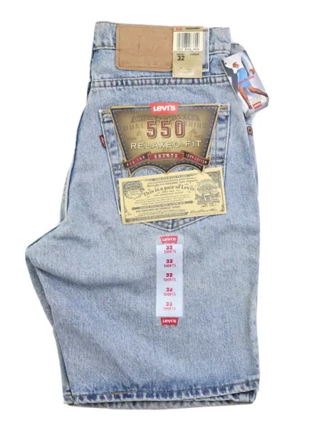 Новые мужские джинсовые шорты Levis 550 Old Stock, размер W32, свободные, сделано в США