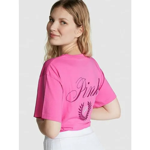 Футболка PINK, размер XL, розовый