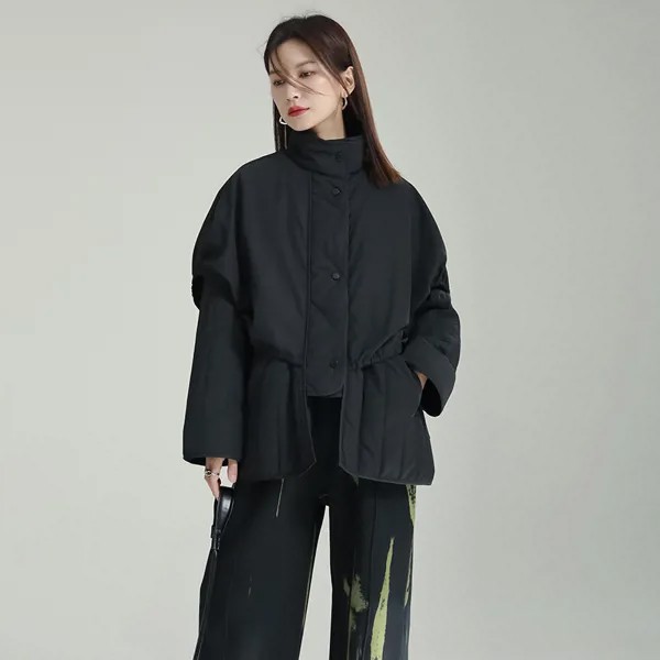 Зимняя куртка на хлопковом наполнителе с имитацией двух предметов, парки для женщин и мужчин, Японская уличная одежда в стиле хип-хоп, готическое повседневное Свободное пальто 3784