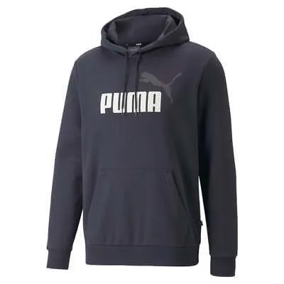 Puma Essentials Logo Pullover Hoodie Мужская синяя повседневная верхняя одежда 84684943