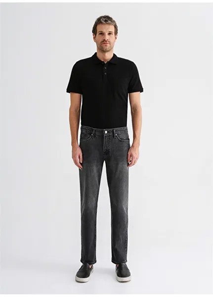 Узкие мужские джинсовые брюки антрацитового цвета с низкой талией Fabrika