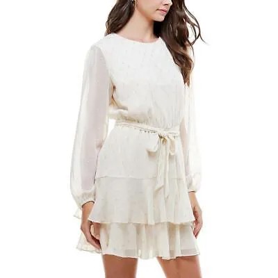Женское белое многоярусное мини-платье City Studio для юниоров M BHFO 8692