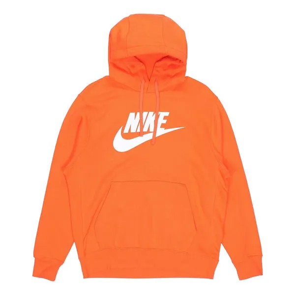 Толстовка Nike Sportswear Club Fleece Sports Printing Pullover Orange, оранжевый