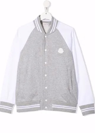 Moncler Enfant бомбер с нашивкой-логотипом