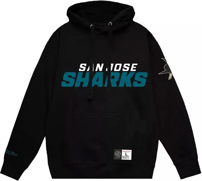 Черный пуловер с капюшоном Mitchell & Ness San Jose Sharks All In Current