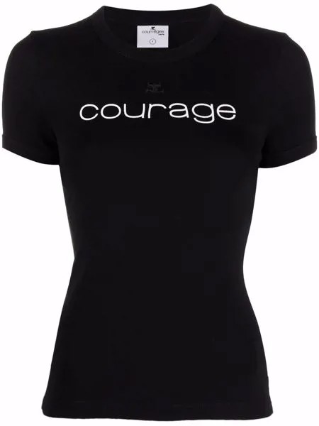 Courrèges 'courage' slogan t-shirt