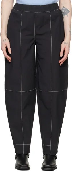 Черные брюки с изгибом Ganni, цвет Black
