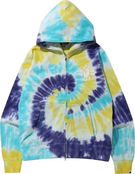 Худи BAPE Tie Dye Wide Full Zip Hoodie 'Multicolor', разноцветный