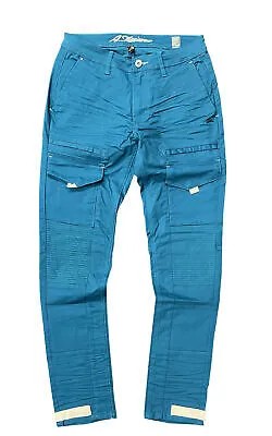 Мужские темно-бирюзовые брюки-карго из твила A. Tiziano Michael - 32