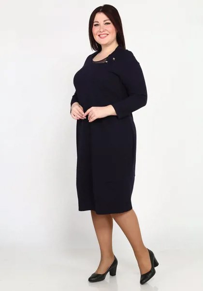Платье-миди однотонное с украшением