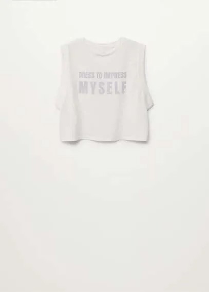 Укороченная футболка с надписью - Self