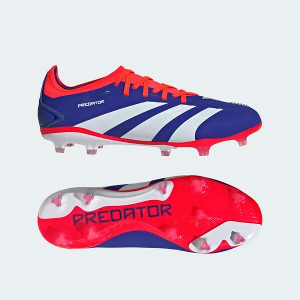 Футбольные бутсы Predator Pro для твердого грунта Adidas, цвет Cloud White/Solar Red/Lucid Blue