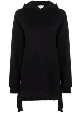 Valentino худи с кружевом и лентами