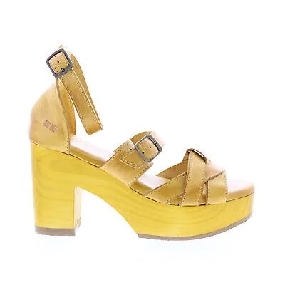 Bed Stu Alba F377006 Женские желтые кожаные туфли на танкетке с липучками 6,5