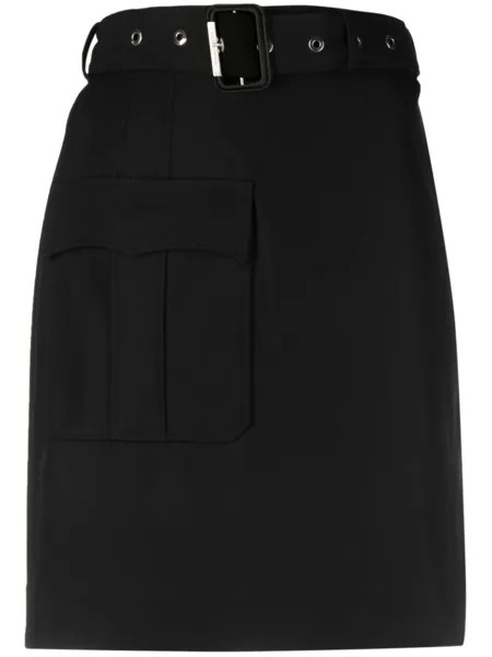 Alexander McQueen юбка с завышенной талией и поясом, черный