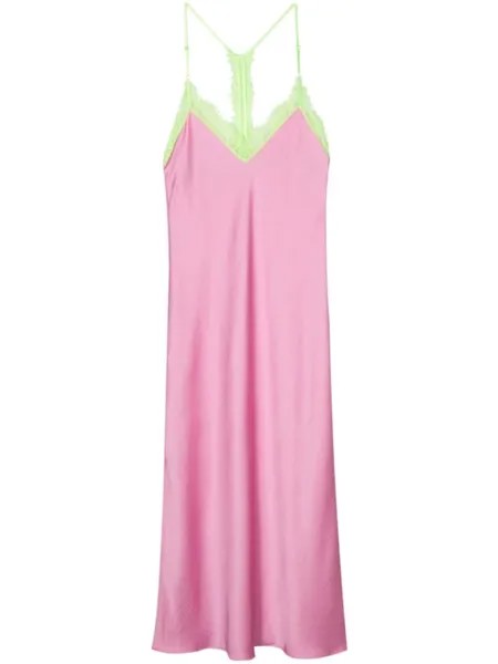 Essentiel Antwerp атласное платье макси Feist, розовый