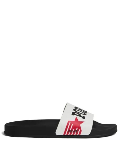 Dsquared2 шлепанцы с надписью, белый