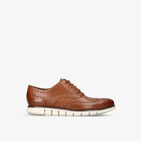 ZERØGRAND Кожаные оксфорды Wingtip Cole Haan, цвет tan