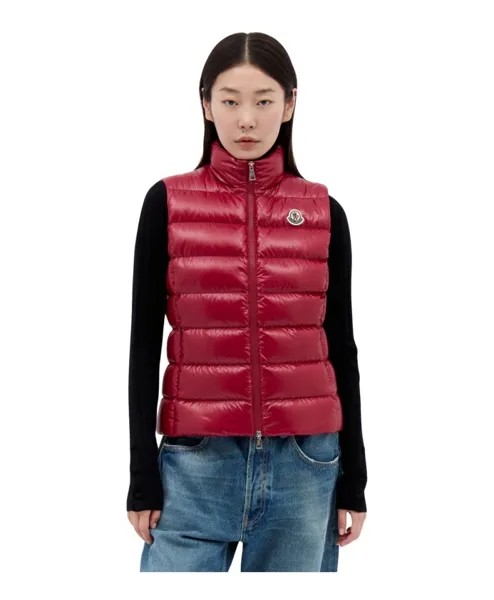 Стеганый пуховик Moncler, красный