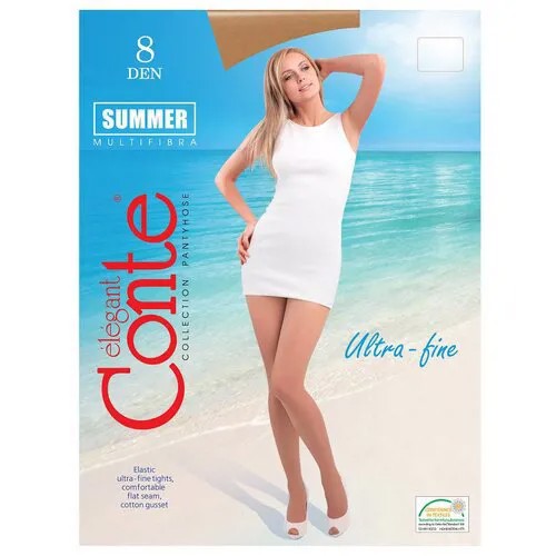 Колготки Conte elegant Summer, 8 den, размер 5, бежевый, коричневый