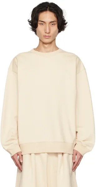 Бежевый свитшот с круглым вырезом Dries Van Noten