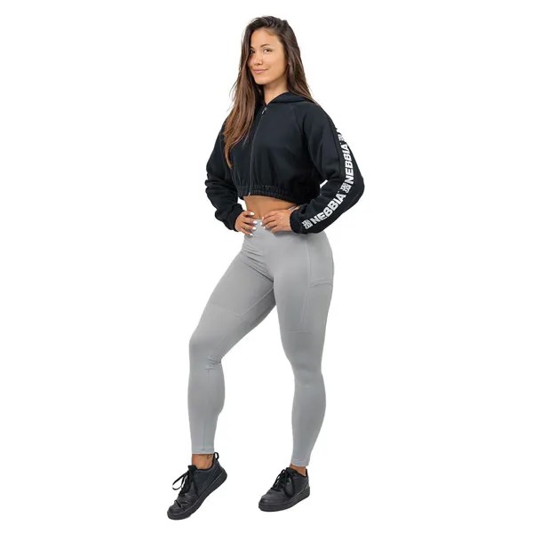 Толстовка Nebbia Cropped Iconic Full Zip, серый