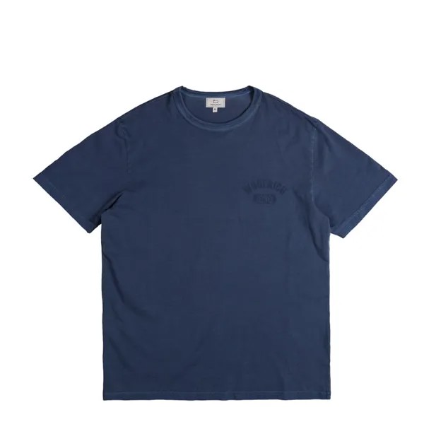 Футболка Garment Dyed Logo T-Shirt Woolrich, синий