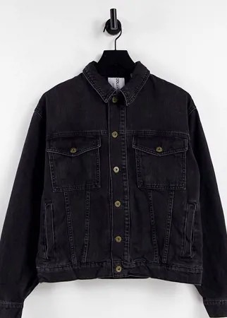 Джинсовая куртка в стиле oversized от COLLUSION Unisex-Черный цвет