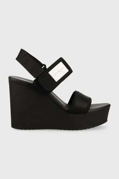 Босоножки WEDGE SANDAL BADGE Calvin Klein Jeans, черный