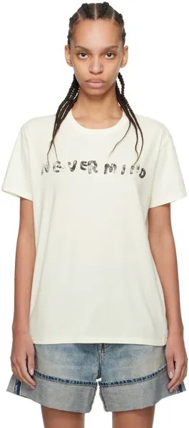 Кремового цвета футболка с надписью Nevermind Boy R13