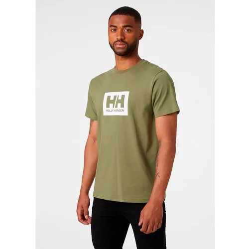 Футболка Helly Hansen HH BOX T-SHIRT, хлопок, размер XS, зеленый
