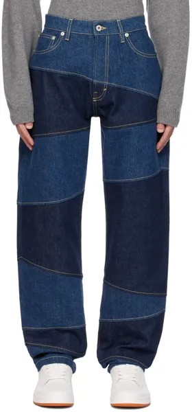 Синие джинсы в стиле пэчворк Paris Kenzo