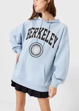 Stradivarius Худи С Надписью Berkeley Небесно-Голубой Xs