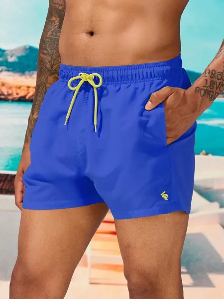 Мужские однотонные пляжные шорты Manfinity с завязками на талии, синий