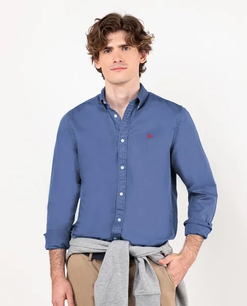 Мужская рубашка из твила стандартного кроя синего цвета Klein El Ganso, синий