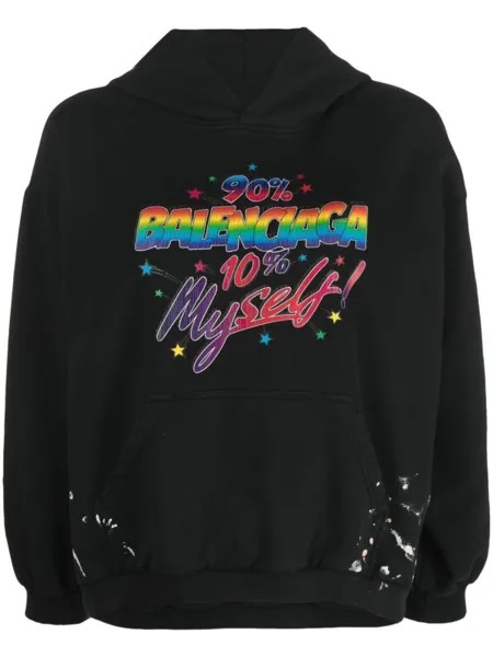 Balenciaga худи с надписью 90/10, черный