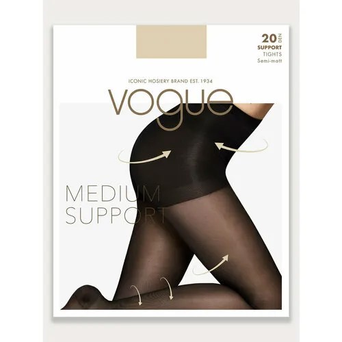 Колготки  Vogue Support, 20 den, с шортиками, матовые, размер 4, бежевый